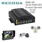 GPS Tracking Mobile Dvr Camera Systems HDD/SD 4Ch 720P Mobile Car DVR WIFI Downloading