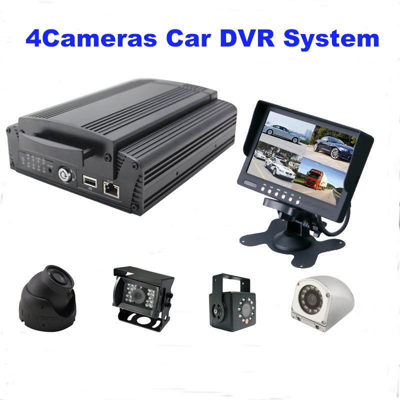 4Ch GPS WIFI Full AHD HD DVR car camera with 2TB HDD / SD Card , H.264 Compression
